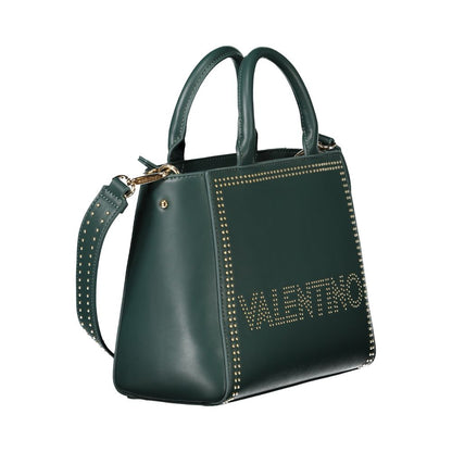 Mario Valentino Green Polyethylene Handbag with handles, shoulder strap, internal pocket, contrasting details, and logo.