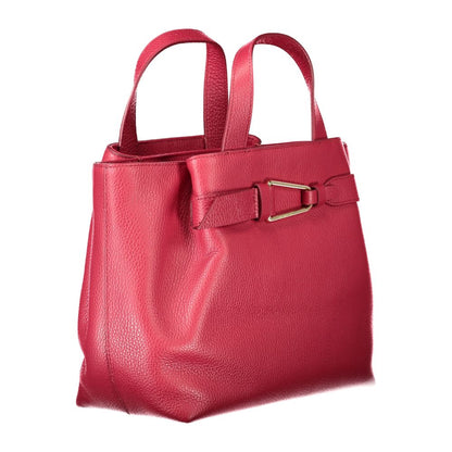 Coccinelle Red Leather Handbag with two handles, adjustable removable strap, two external pockets, internal pocket, zip closure and logo.