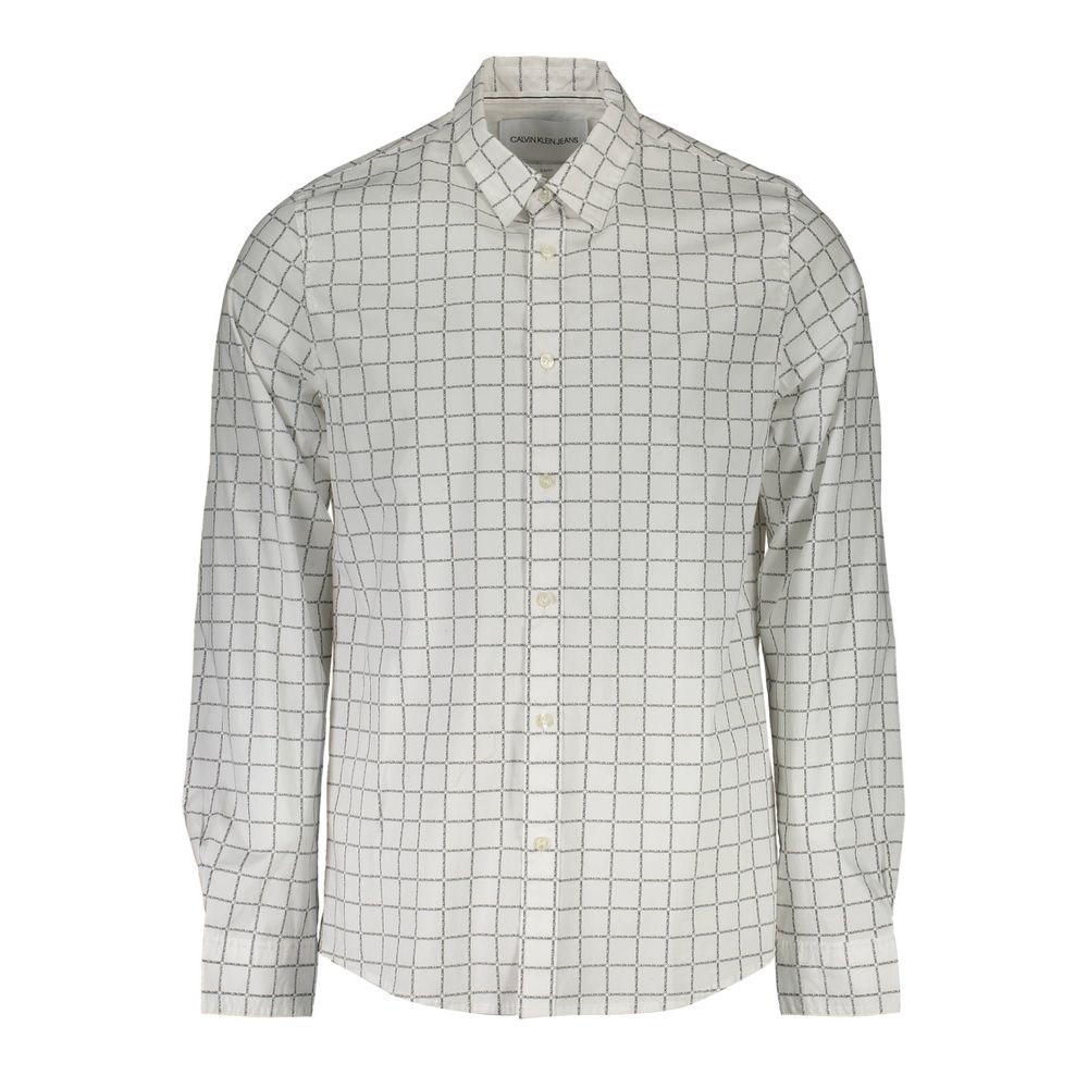 Calvin Klein White Cotton Men Shirt Calvin Klein