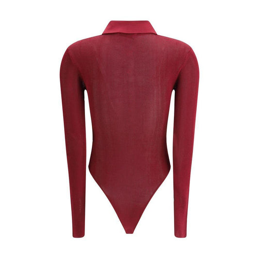 Self-Portrait Knit Bodysuit SE-PF25113TBUBURGUNDY-S