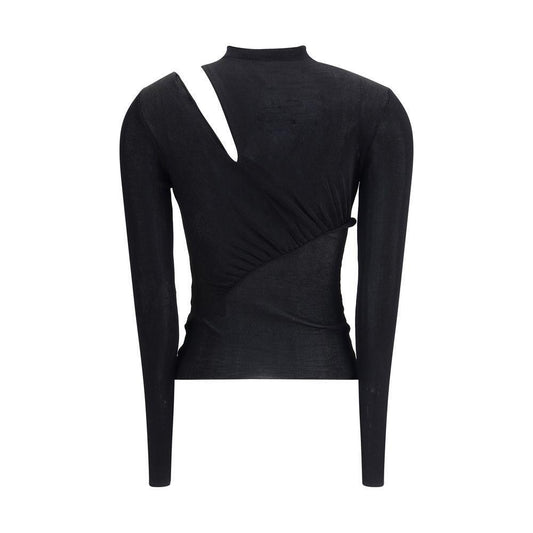 Self-Portrait Long sleeve knit Top SE-PF25086TBBLACK-M