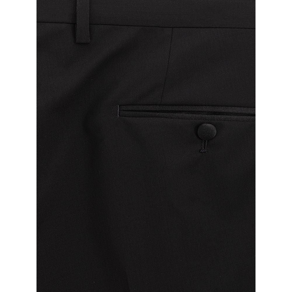 Dolce & Gabbana Black Wool Dress Pants Dolce & Gabbana