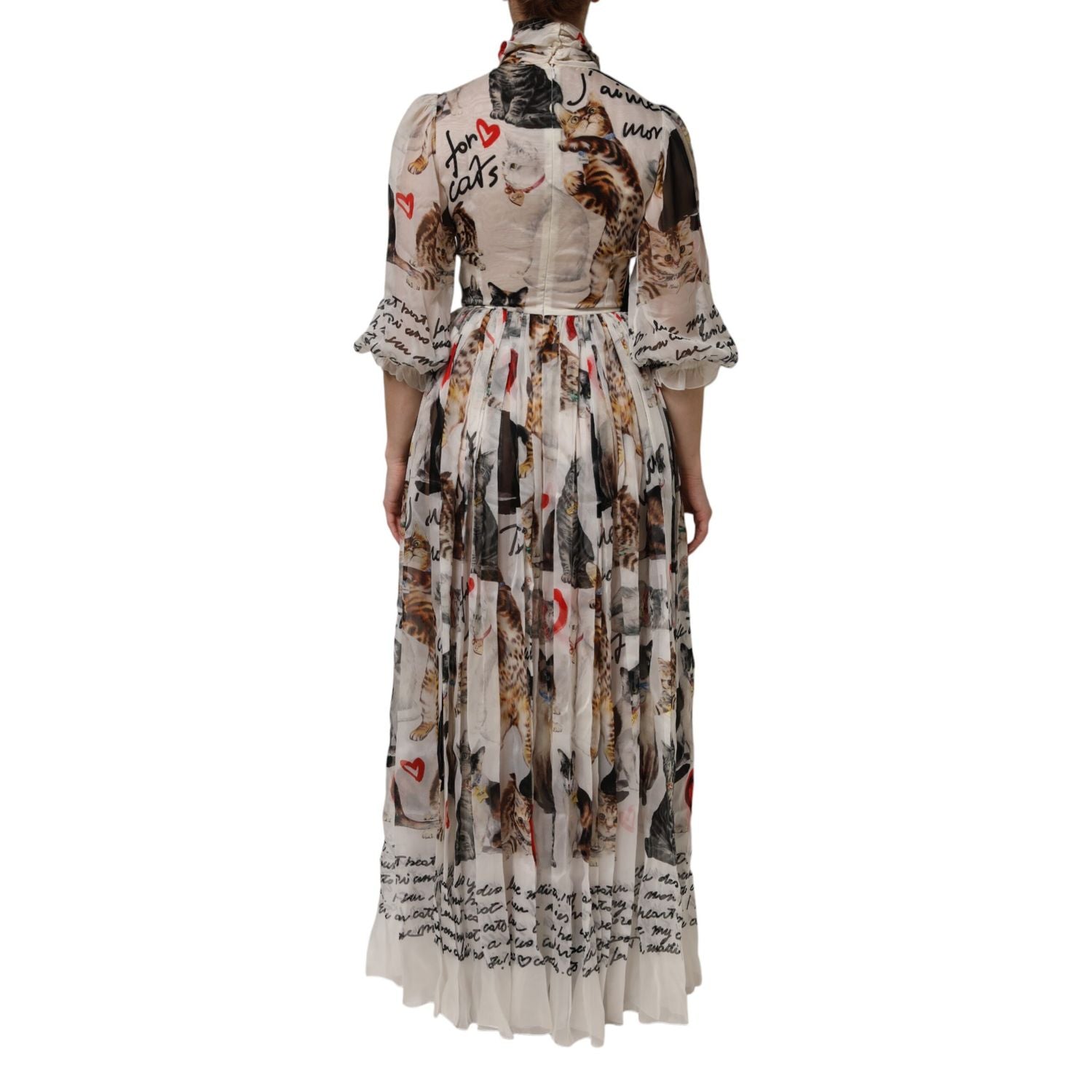 Dolce & Gabbana Multicolor Animal Print Silk Ascot Maxi Dress