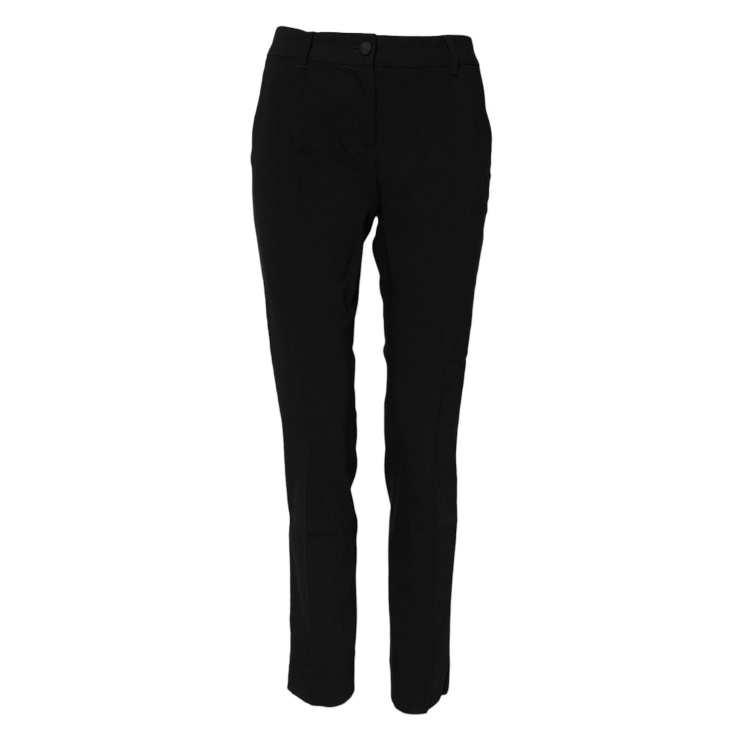 Dolce & Gabbana Black Wool Mid Waisted Tapered Dress Pants