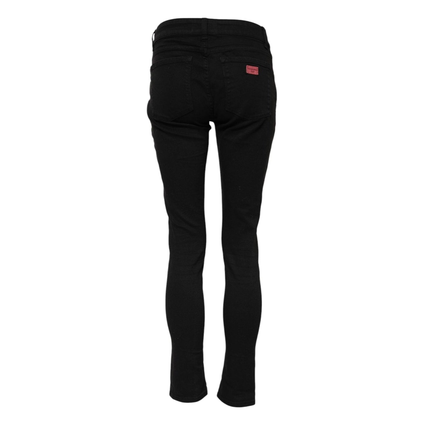 Dolce & Gabbana Black Cotton Skinny Mid Waisted Denim Jeans