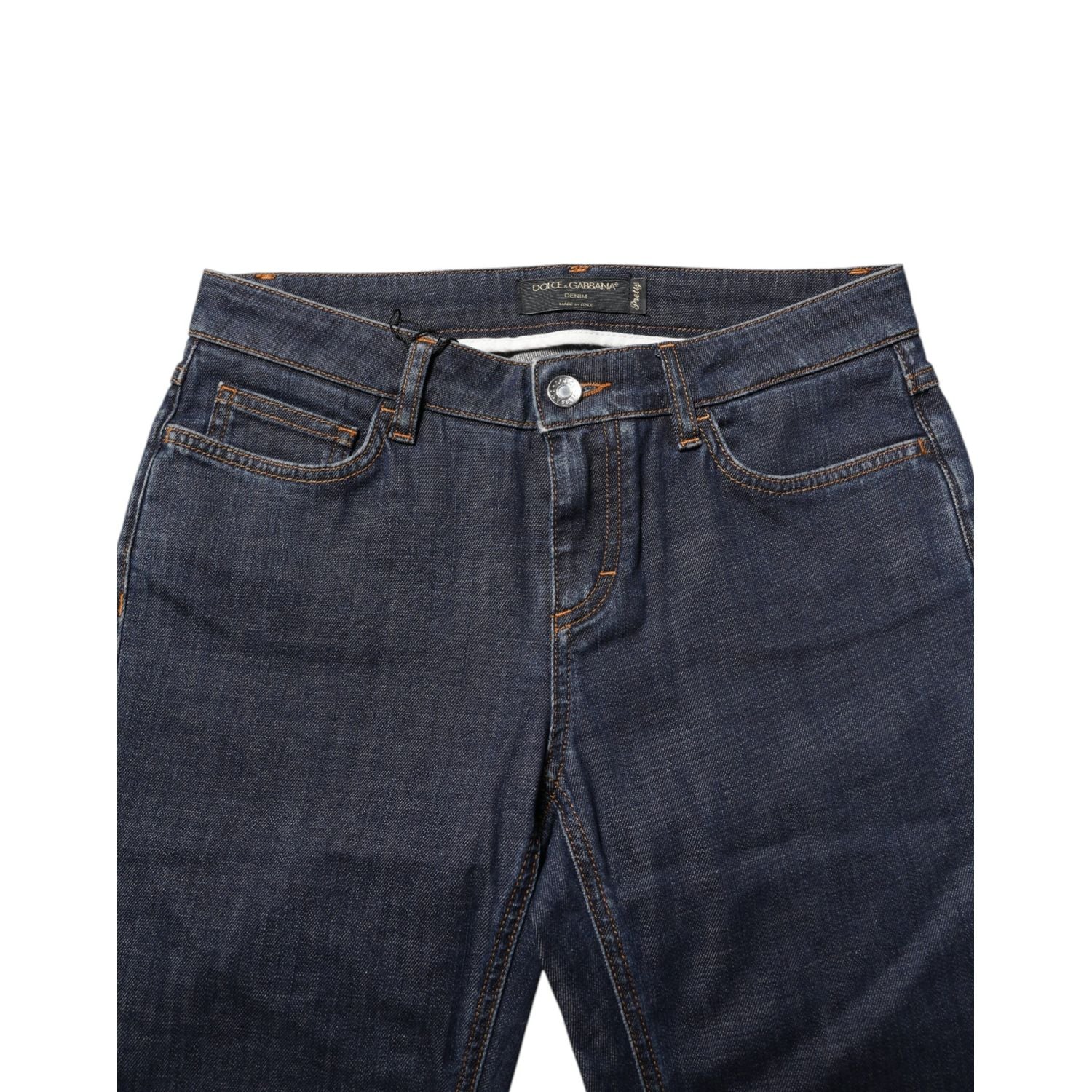 Dolce & Gabbana Blue Skinny Cotton Mid Waisted Denim Jeans