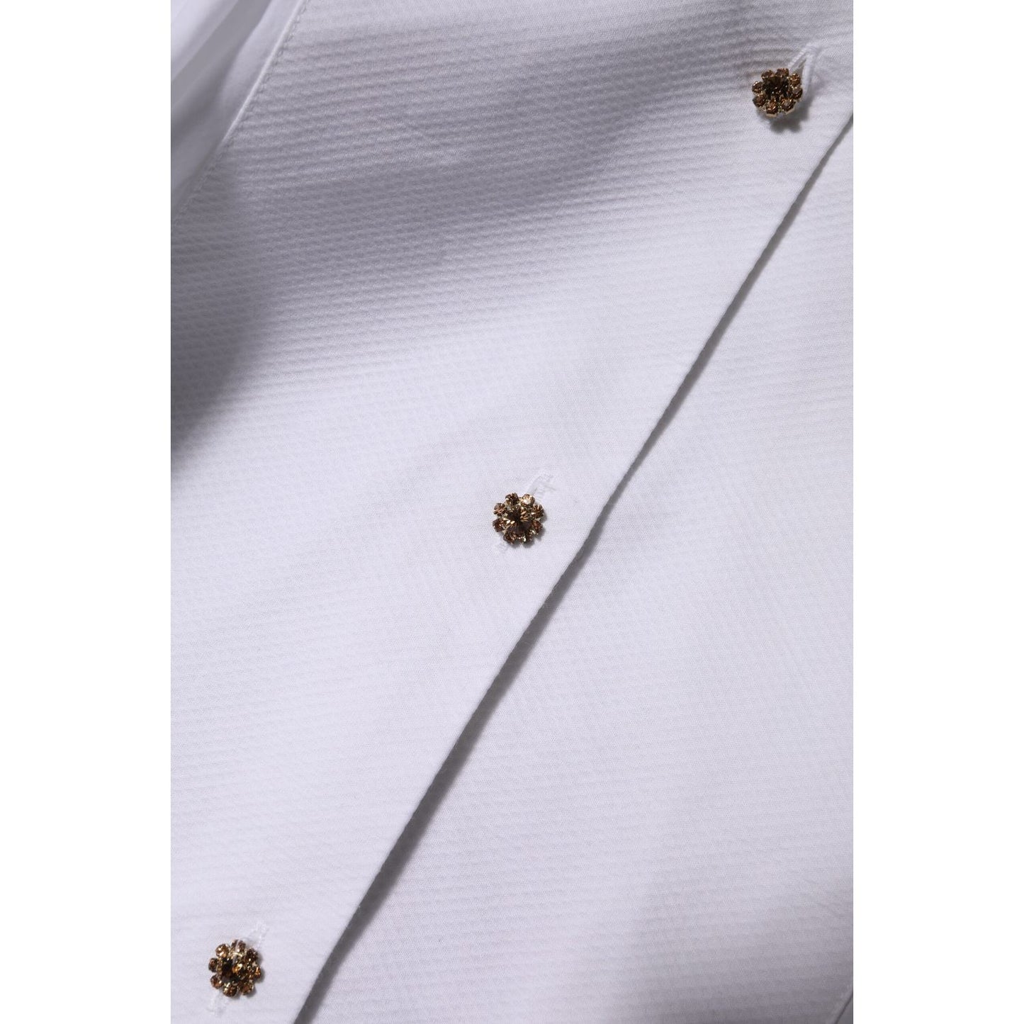 Dolce & Gabbana White Cotton Long Sleeves Formal Top Shirt