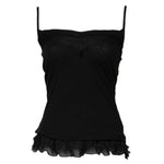 Scervino Street Black Wool Sleeveless Square Neck Tank Top TSH84149-38