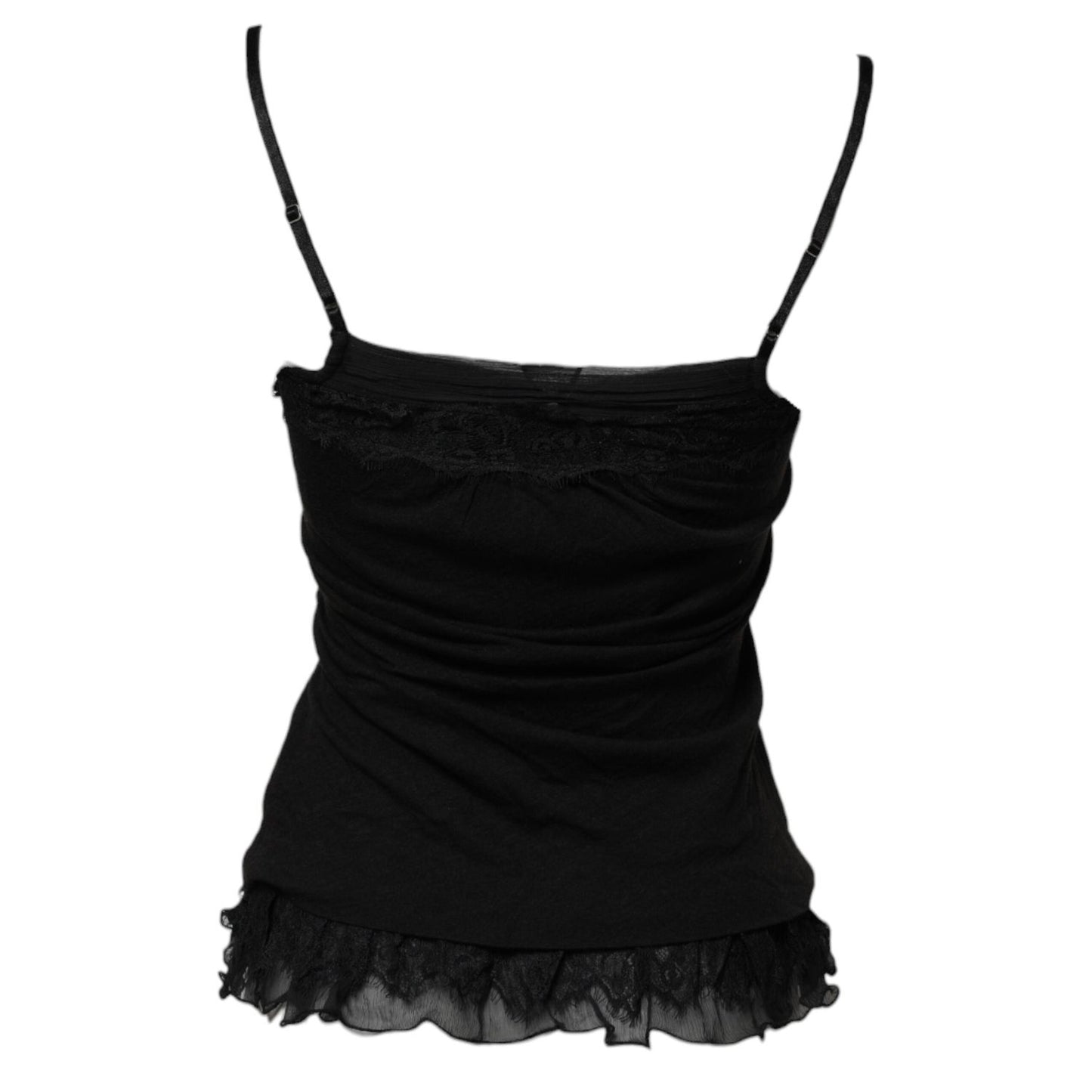 Scervino Street Black Wool Sleeveless Square Neck Tank Top TSH84149-38