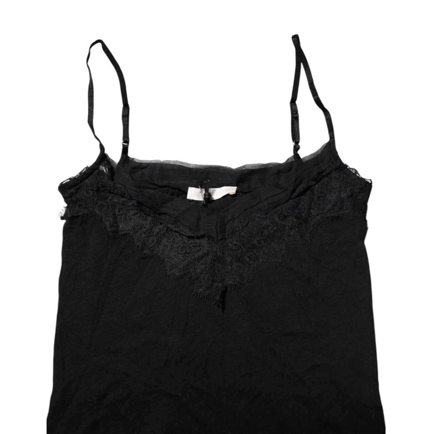 Scervino Street Black Wool Sleeveless Square Neck Tank Top TSH84149-38