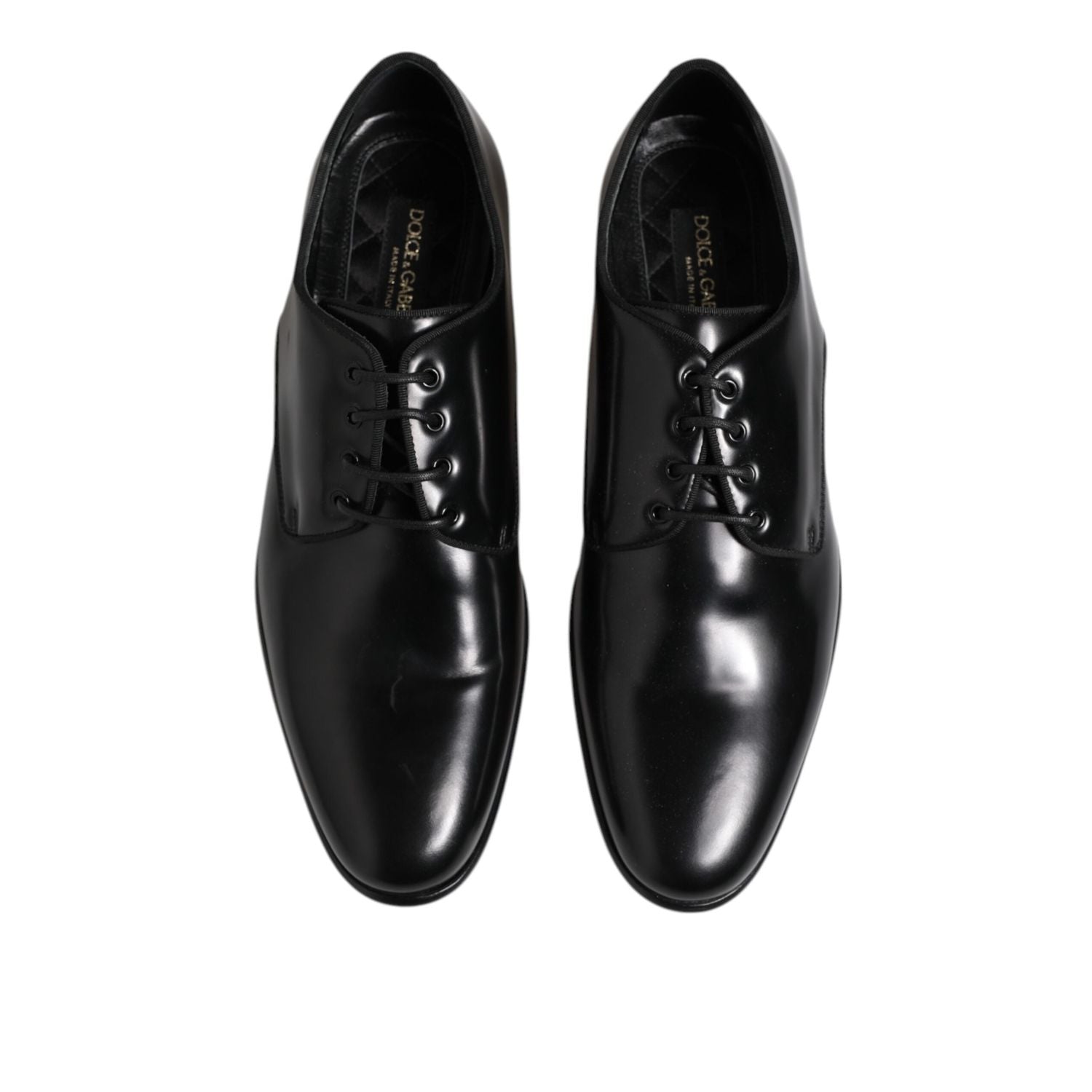 Dolce & Gabbana Black Leather Lace Up Derby Men Dress Shoes