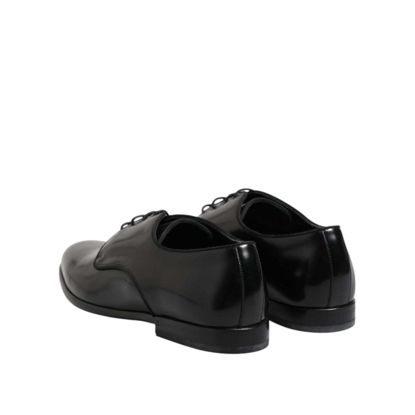 Dolce & Gabbana Black Leather Lace Up Derby Men Dress Shoes