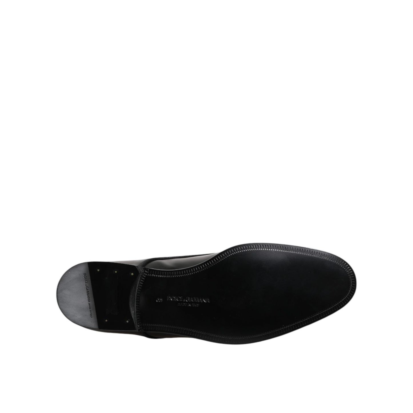 Dolce & Gabbana Black Leather Lace Up Derby Men Dress Shoes