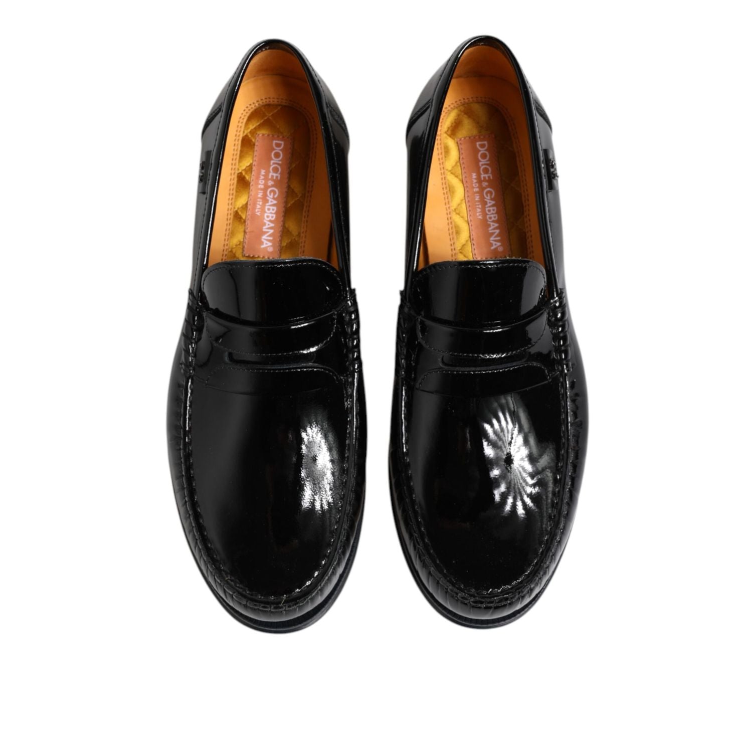 Dolce & Gabbana Black Leather Slip On Loafers Dress Shoes