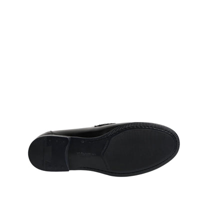 Dolce & Gabbana Black Leather Slip On Loafers Dress Shoes