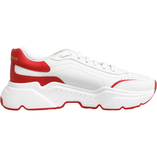 Dolce & Gabbana White Red DAYMASTER Leather Sneakers Shoes