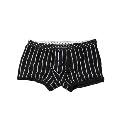 Dolce & Gabbana Black White Striped Regular Boxer Underwear Dolce & Gabbana