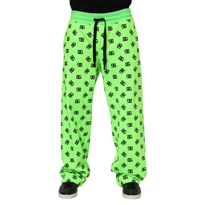 Dolce & Gabbana Green Logo Print Jogger Men Sweatpants Pants Dolce & Gabbana
