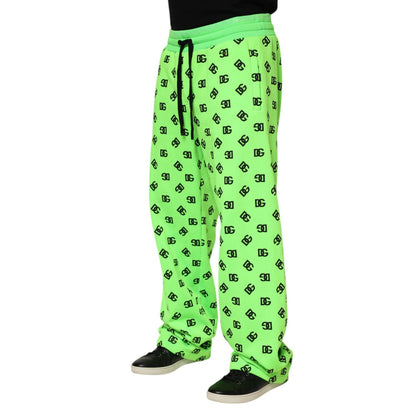 Dolce & Gabbana Green Logo Print Jogger Men Sweatpants Pants Dolce & Gabbana