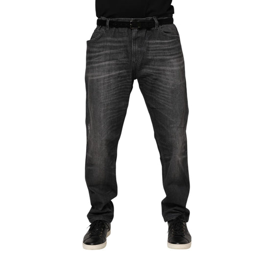 Dolce & Gabbana Gray Washed Cotton Loose Denim Jeans
