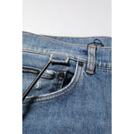 Dolce & Gabbana Blue Cotton Tattered Skinny Logo Denim Jeans PAN76363-48