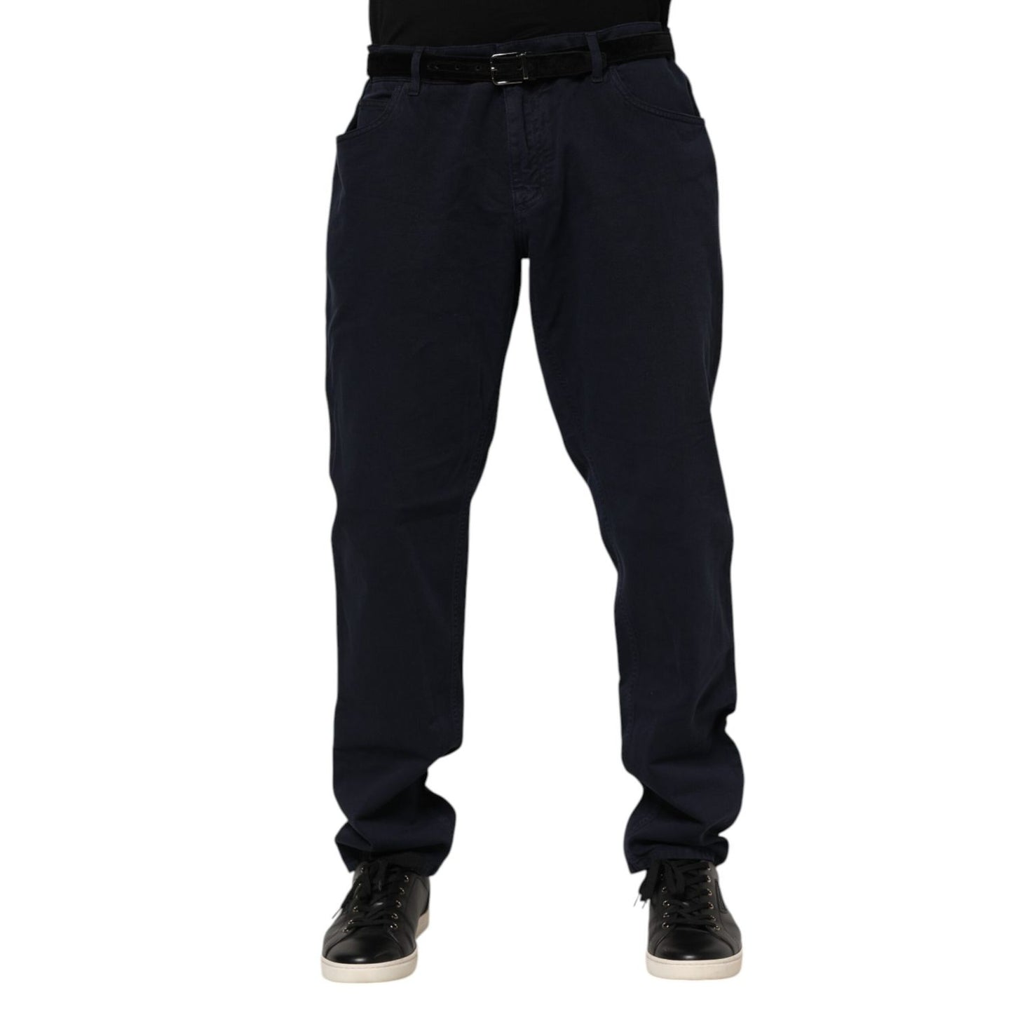 Dolce & Gabbana Black Cotton Tapered Denim Jeans Dolce & Gabbana