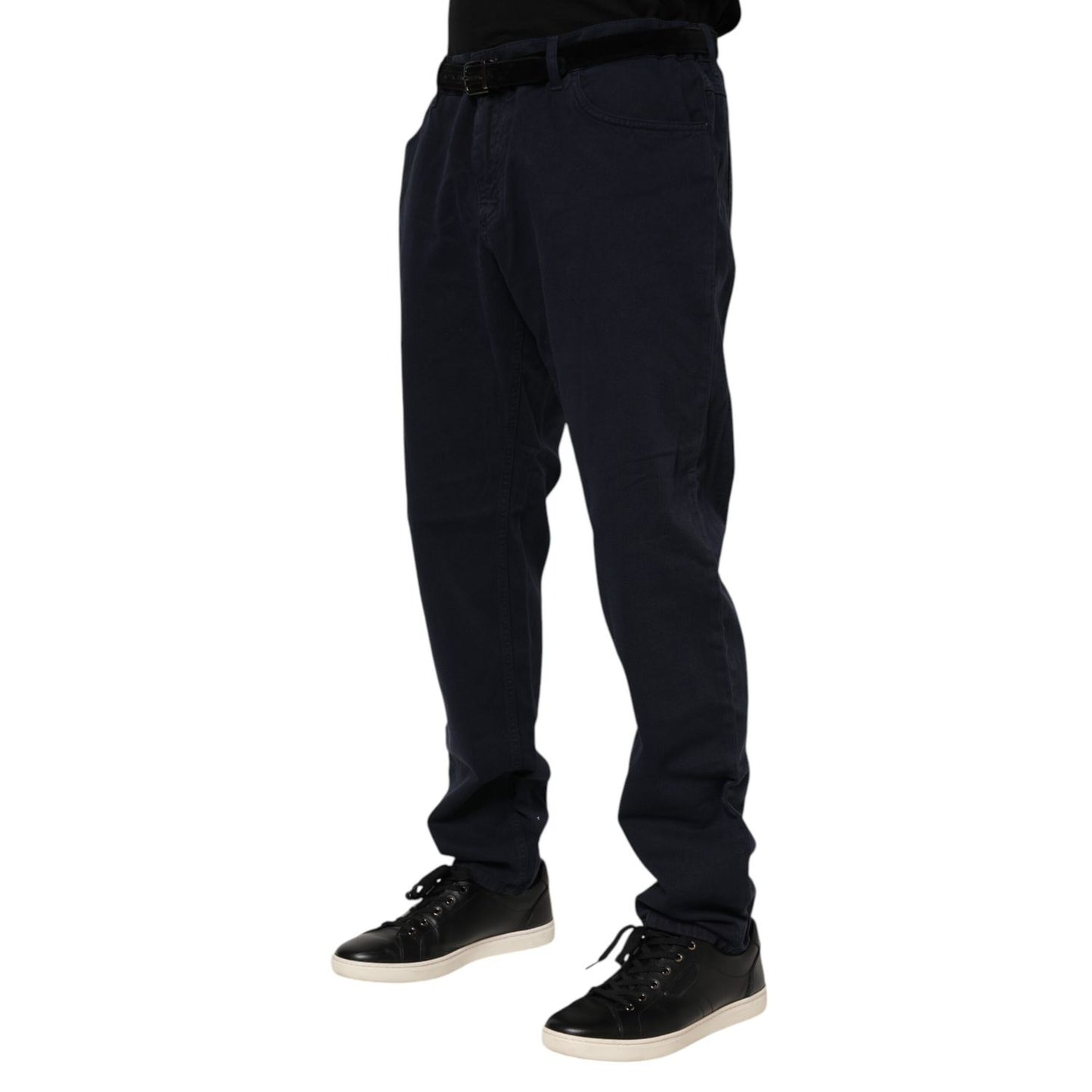 Dolce & Gabbana Black Cotton Tapered Denim Jeans Dolce & Gabbana