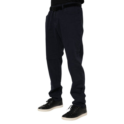 Dolce & Gabbana Black Cotton Tapered Denim Jeans Dolce & Gabbana