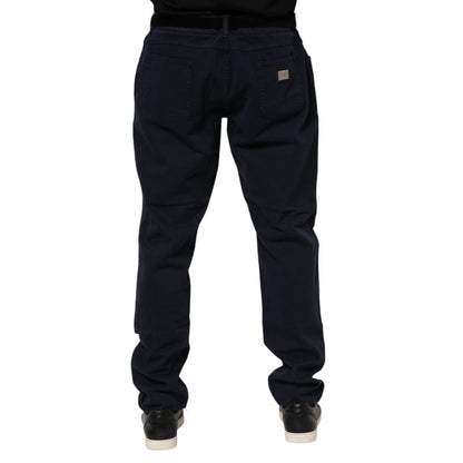 Dolce & Gabbana Black Cotton Tapered Denim Jeans Dolce & Gabbana