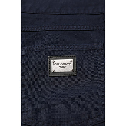 Dolce & Gabbana Black Cotton Tapered Denim Jeans Dolce & Gabbana