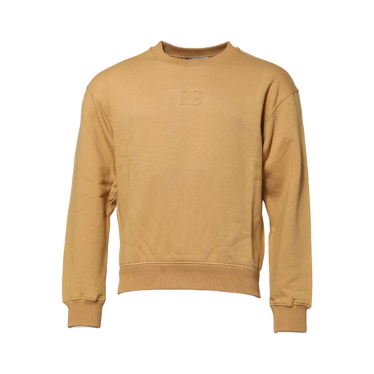 Dolce & Gabbana Mustard Cotton DG Embossed Pullover Sweater TSH906922-44