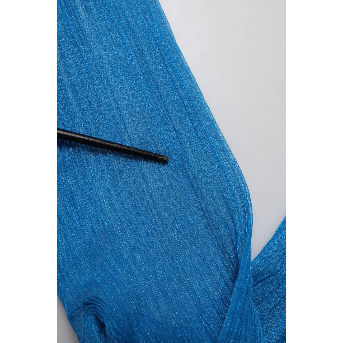 Dolce & Gabbana Blue See Through Turtleneck Long Sleeves Top