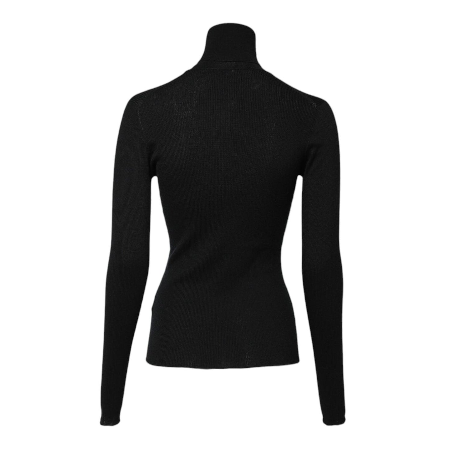 Dolce & Gabbana Black Cashmere Turtleneck Knitted Blouse Top