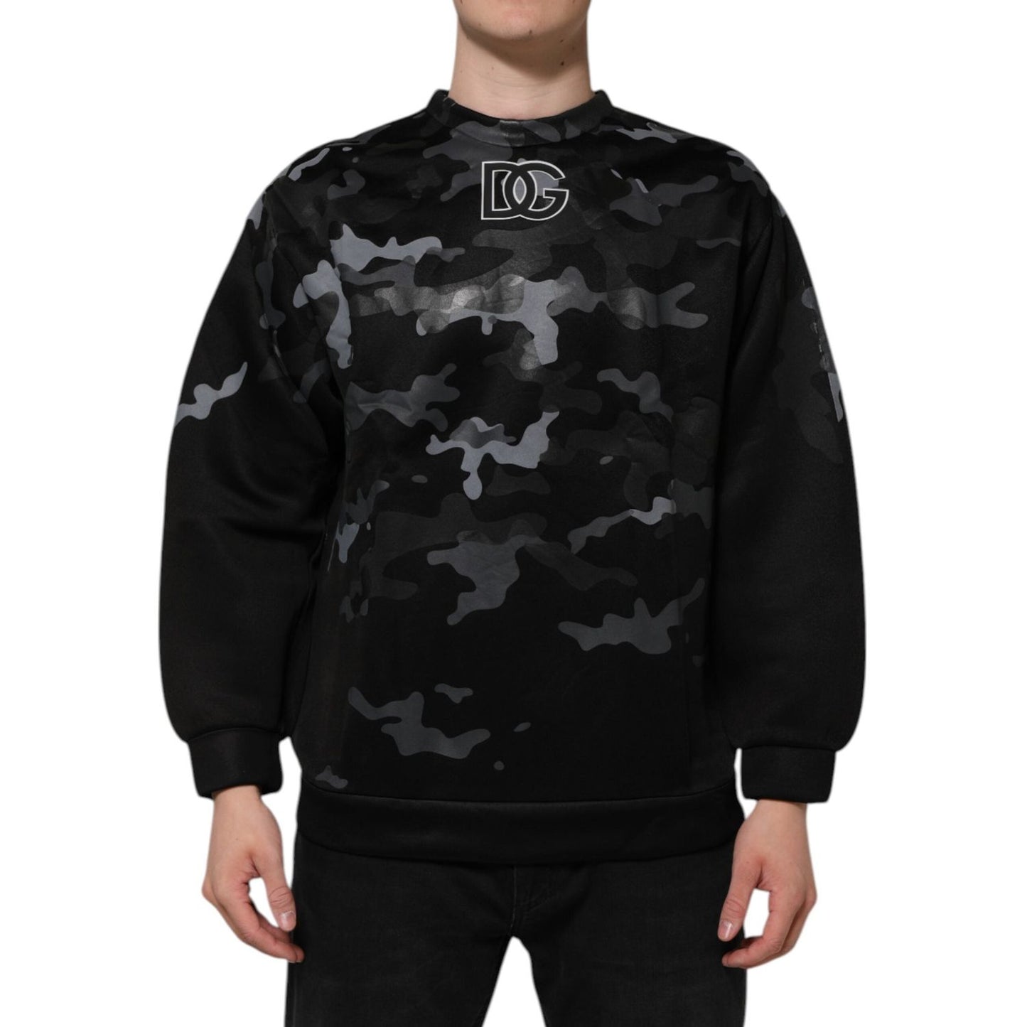 Dolce & Gabbana Black Camouflage Pullover Sweatshirt Sweater Dolce & Gabbana