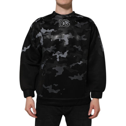 Dolce & Gabbana Black Camouflage Pullover Sweatshirt Sweater Dolce & Gabbana
