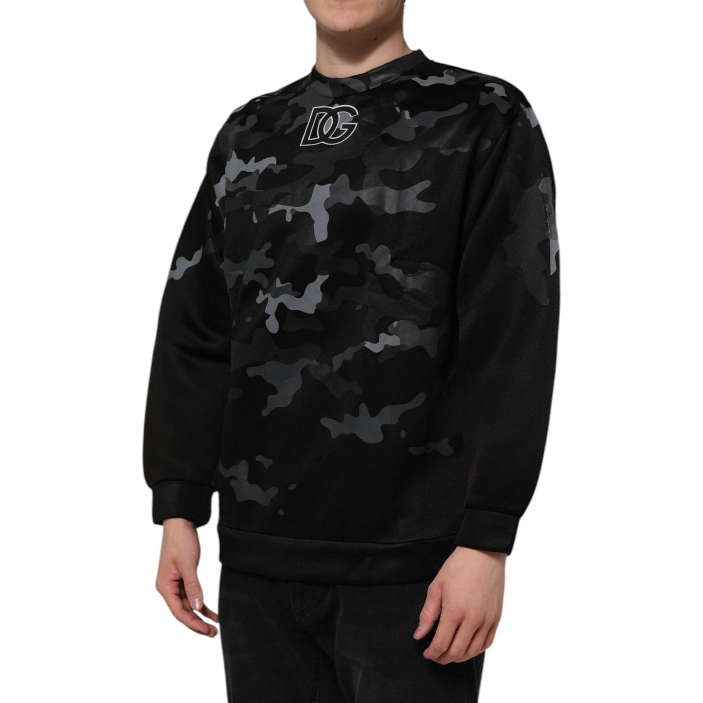 Dolce & Gabbana Black Camouflage Pullover Sweatshirt Sweater Dolce & Gabbana
