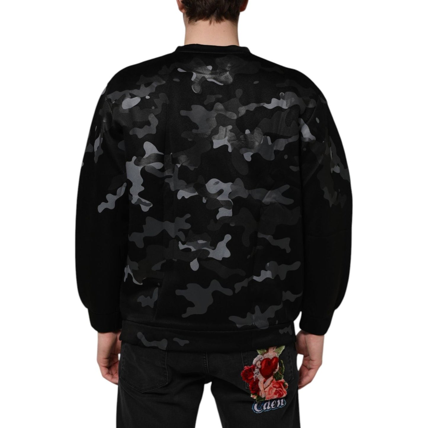 Dolce & Gabbana Black Camouflage Pullover Sweatshirt Sweater Dolce & Gabbana