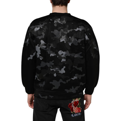 Dolce & Gabbana Black Camouflage Pullover Sweatshirt Sweater Dolce & Gabbana