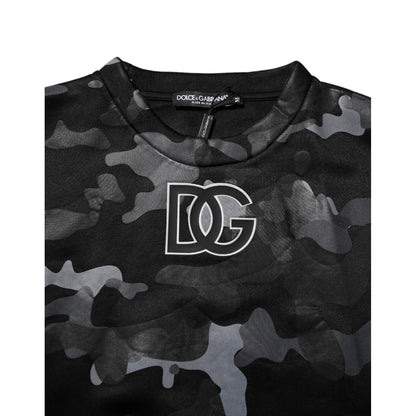 Dolce & Gabbana Black Camouflage Pullover Sweatshirt Sweater Dolce & Gabbana