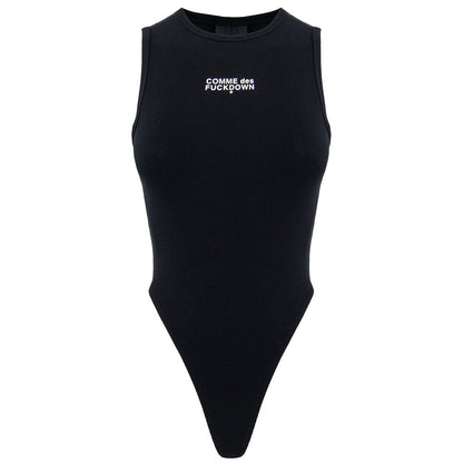 Comme Des Fuckdown Black Cotton Bodysuit