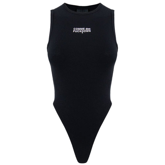 Comme Des Fuckdown Black Cotton Bodysuit
