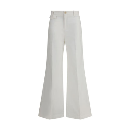 Chloé White Cotton Flared Pants