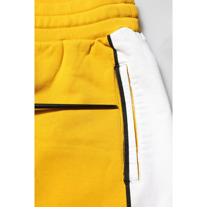 Dolce & Gabbana Yellow Cotton Printed Sweatpants Jogger Pants Dolce & Gabbana