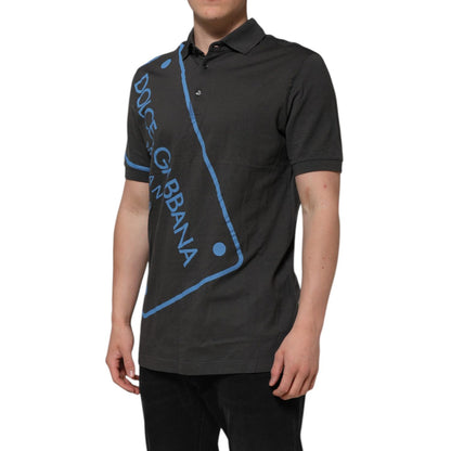 Dolce & Gabbana Dark Gray Short Sleeve Collared Polo T-shirt
