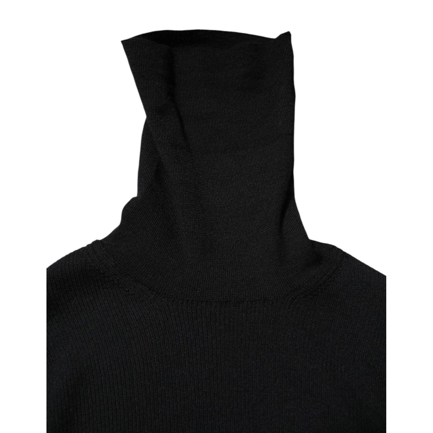 Dolce & Gabbana Black Long Sleeves Turtle Neck Mini Dress