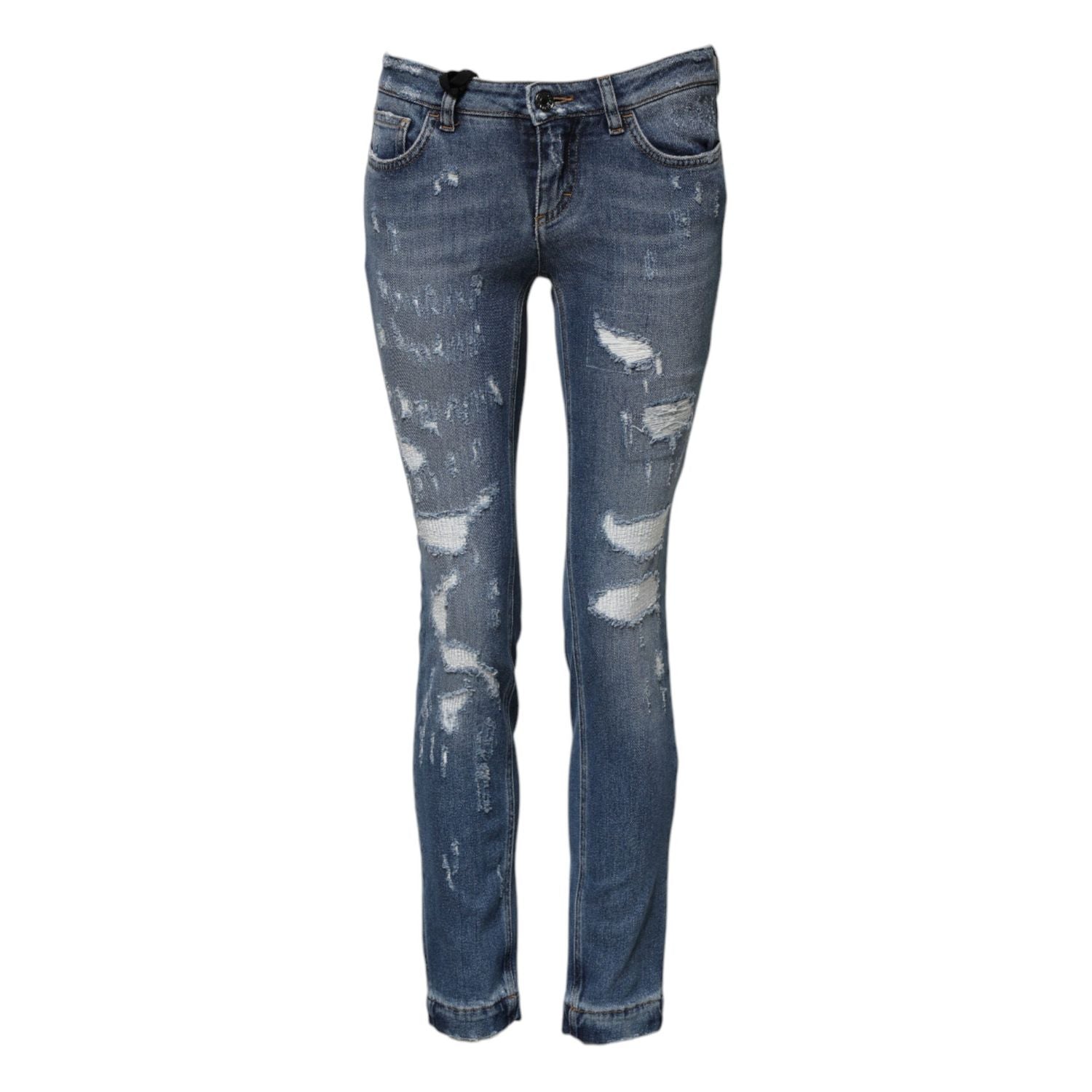 Dolce & Gabbana Blue PRETTY Tattered Skinny Denim Jeans