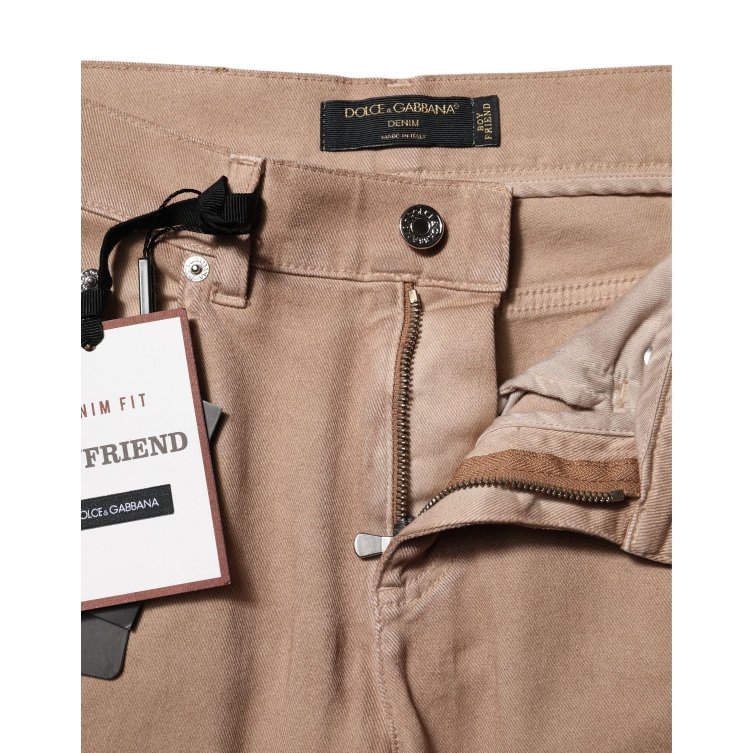 Dolce & Gabbana Brown Cotton Boyfriend Denim Trousers Jeans