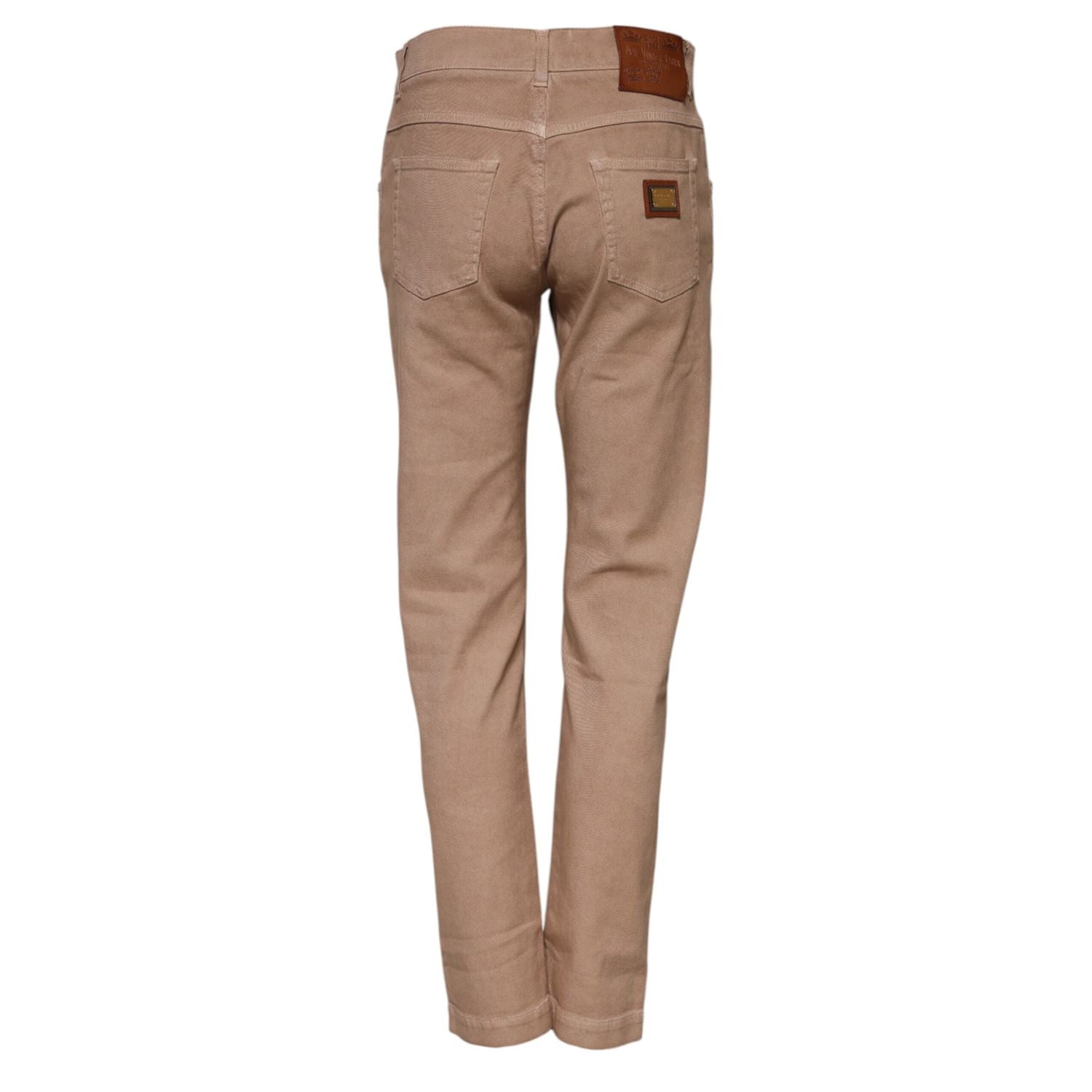 Dolce & Gabbana Brown Cotton Boyfriend Denim Trousers Jeans