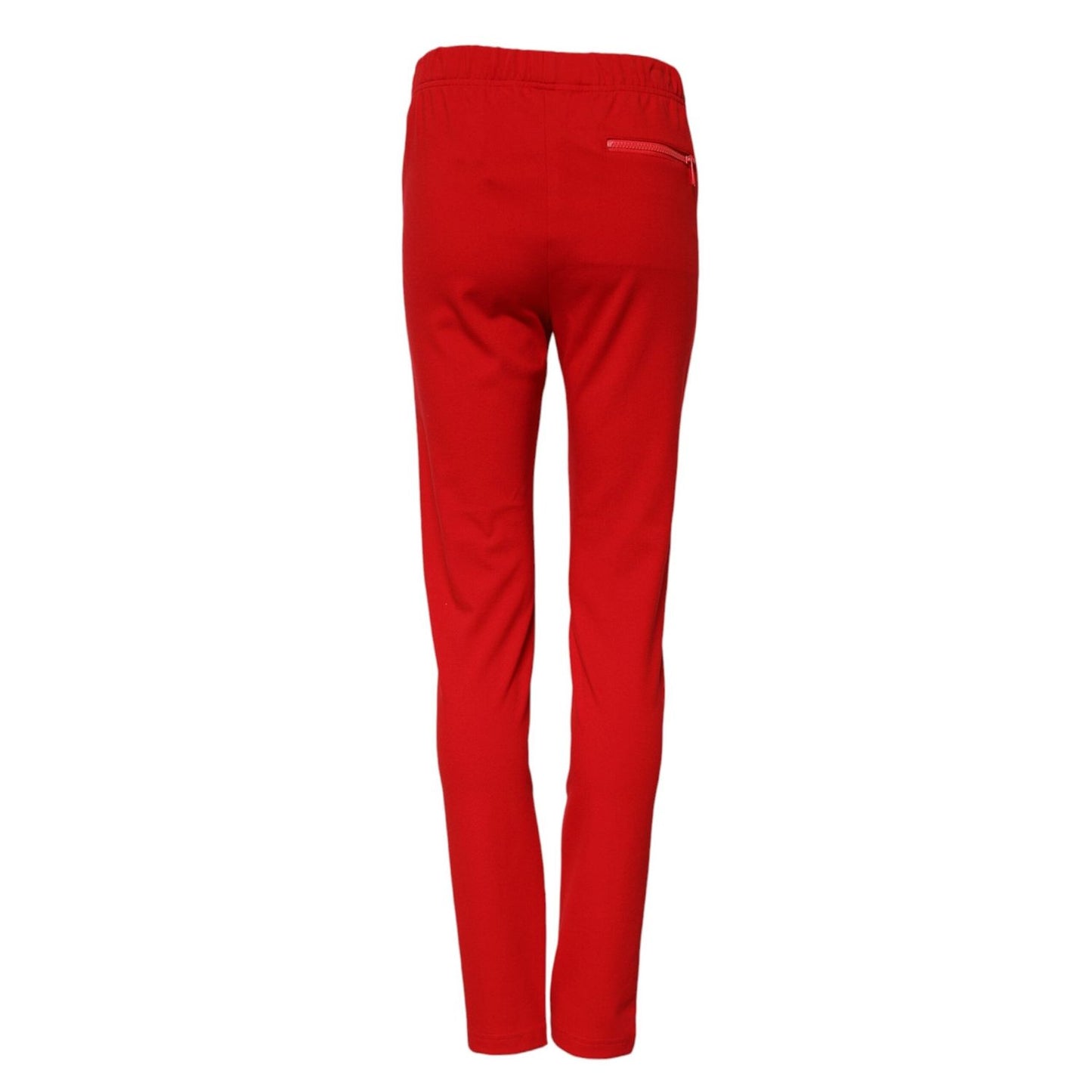 Dolce & Gabbana Red Mid Waist Slim Fit Pants