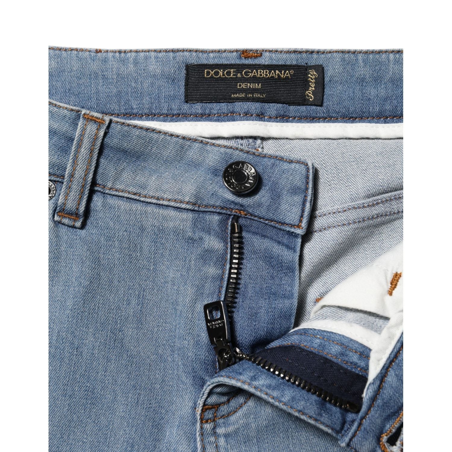 Dolce & Gabbana Blue Cotton PRETTY MidWaist Skinny Denim Jeans